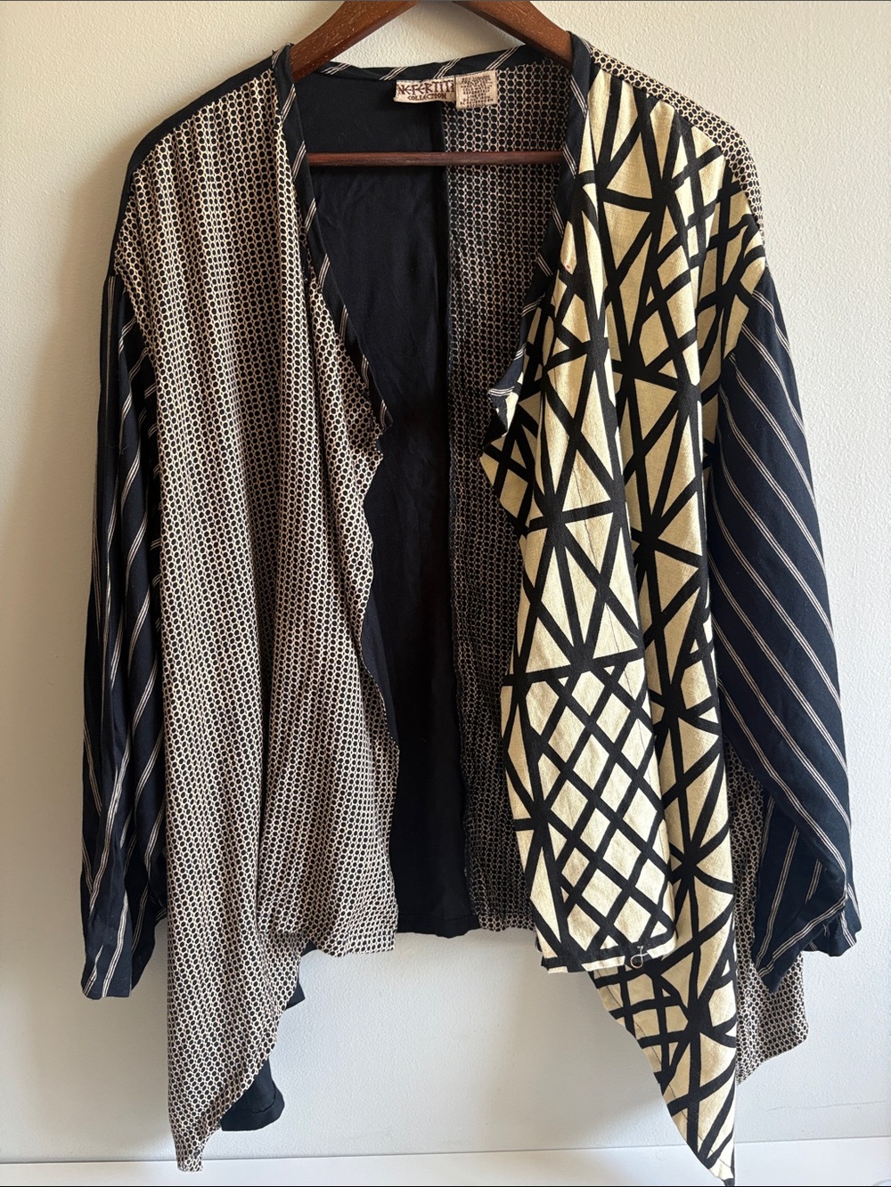 Nefertiti Collection Mixed Print‎ Draped Cardigan Size 22